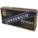 Consorcio Anchoas en aceite de oliva "Sardellenfilet in Olivenöl" 6er Pack (6x45g Dose) + usy Block