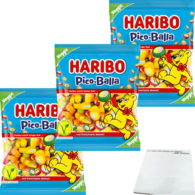 Haribo Pico-Balla 3er Pack (3x160g Packung) + usy Block