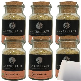 Ankerkraut Gemüsebrühe ohne Geschmacksverstärker und Zusatzstoffe 6er Pack (6x90g Glas) + usy Block