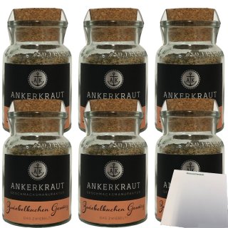Ankerkraut Zwiebelkuchen Gewürz Gewürzmischung 6er Pack (6x75g) im Korkenglas + usy Block