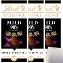 Lindt Excellence 90 % Cacao Edelbitter Schokolade 3er Pack (3x100g Tafel) + usy Block