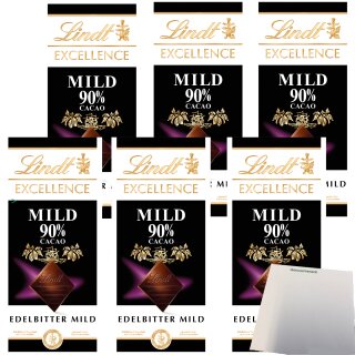 Lindt Excellence 90 % Cacao Edelbitter Schokolade 6er Pack (6x100g Tafel) + usy Block