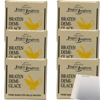 Jürgen Langbein Braten Demi-Glace Paste feine Gourmet-Paste für helle Bratensauce 6er Pack (6x50g Packung) + usy Block