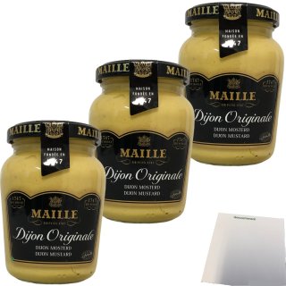 Maille Dijon Originale Mostarda Dijon Senf 3er Pack (3x215g Glas) + usy Block