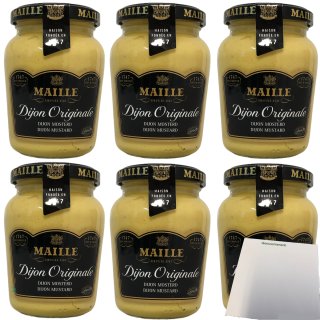 Maille Dijon Originale Mostarda Dijon Senf 6er Pack (6x215g Glas) + usy Block