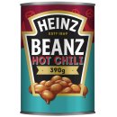 Heinz Baked Beanz Hot Chili High in Protein 3er Pack (3x390g Dose) + usy Block