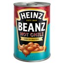 Heinz Baked Beanz Hot Chili High in Protein 6er Pack (6x390g Dose) + usy Block