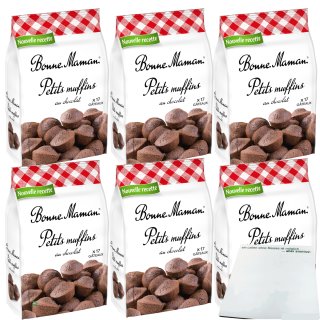 Bonne Maman Schokoladenmuffins Petits Muffins au Chocolat 6er Pack (6x235g Packung)+ usy Block