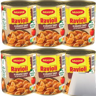 Maggi Ravioli in Pikanter Sauce mit würzigem Rindfleisch 6er Pack (6x800g) + usy Block