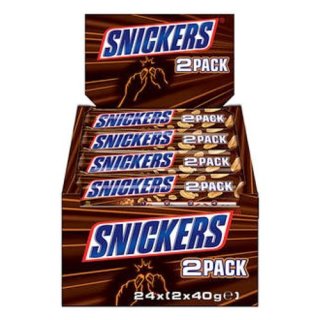 Snickers Schokoladenriegel 2er (24x80g)