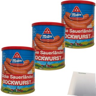 Metten Dicke Sauerländer Bockwurst 5x80g 3er Pack (3x400g Dose) + usy Block