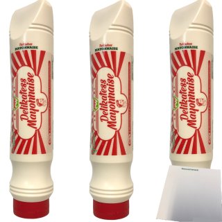 Feinkost Popp Delikatess Mayonnaise 80% Pflanzenöl 3er Pack (3x875ml Tube) + usy Block