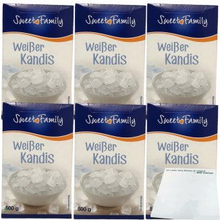 Nordzucker Sweet Family Kandis Weiss Kandiszucker 6er Pack (6x500g Packung) + usy Block