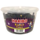 Haribo Konfekt Stangen Lakritzstangen mit Konfektfüllung 6x1200g (150 Stck. Runddose) + usy Block