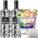 Three Sixty Vodka 37,5% vol. (2x0,7L) + 100 Stück Ahoj-Brause für brause Shot + usy Block