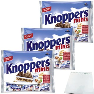 Storck Knoppers Minis das Frühstückchen und alles ist drin 3er Pack (3x200g Beutel) + usy Block
