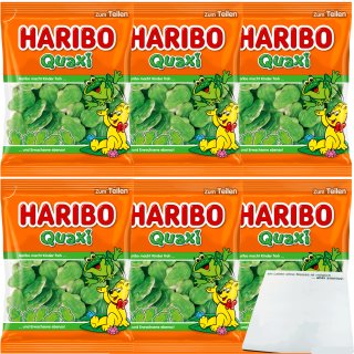 Haribo Quaxi Fröschli Fruchtgummi Frösche mit Schaumzuckerboden 6er Pack (6x175g) + usy Block