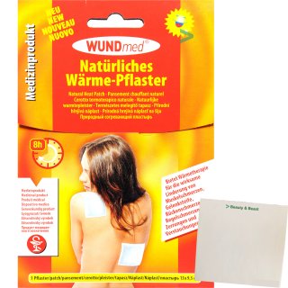 WUNDmed Natürliches Wärme Pflaster Hypoallergen (13x9,5cm) + usy Block