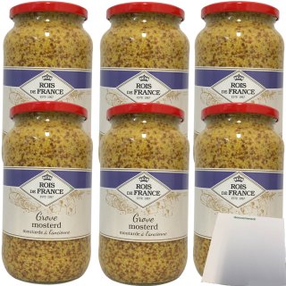 Rois de France Moutarde à lancienne grober Senf mit ganzen Körnern 6er Pack (6x1075g Glas)  + usy Block