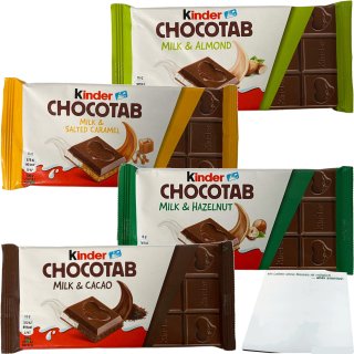 kinder chocotab milk kakao salted caramel almond hazelnut