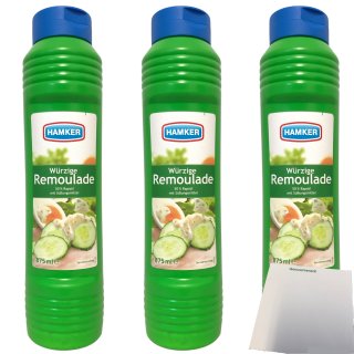 Hamker Remoulade würzig lecker 3er Pack (3x875ml Flasche) + usy Block