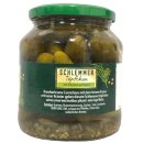 Kühne Schlemmertöpfchen Gewürzgurken mit Kräutern verfeinert feine Gürkchen Cornichons 6er Pack (6x300g Glas) + usy Block