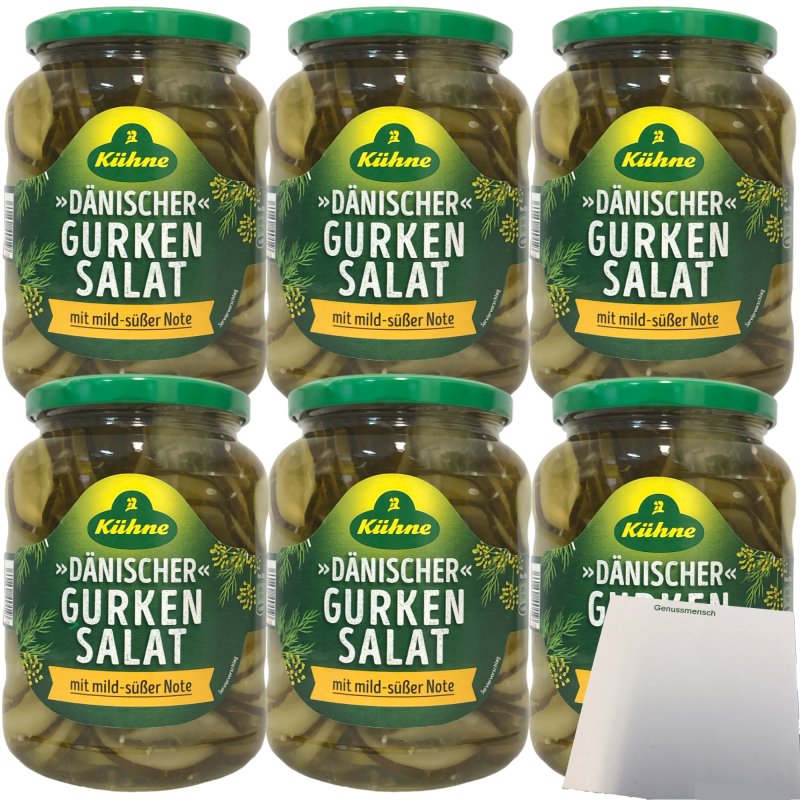Kühne Dänischer Gurkensalat mit milder süßer Note 6er Pack (6x670g Gl
