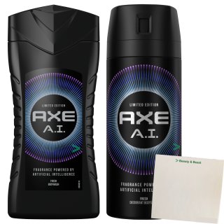 Axe Artificial Intelligence Fresh Bundle: Bodyspray & Duschgel (150ml Dose + 250ml Flasche) + usy Block