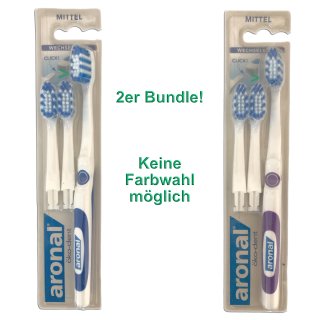 Aronal oeko dent Kompakt Zahnbürste mittel Wechselkopfzahn 2er Pack