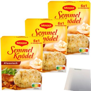 Maggi Semmel Knödel Klassisch Semmelknödel in Kochbeuteln 3er Pack (3x200g) + usy Block