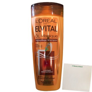 LOréal Paris Elvital Öl Magique Shampoo, trockenes&sprödes Haar (300ml Flasche) + usy Block