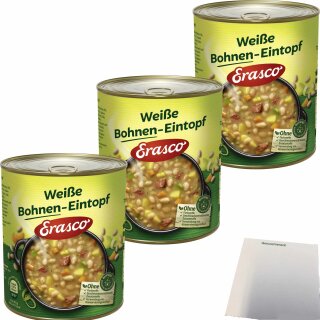 Erasco weiße Bohneneintopf 3er Pack (3x800g) + usy Block