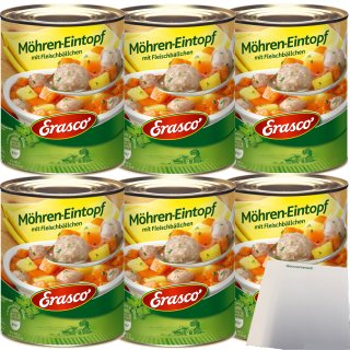Erasco Möhren-Eintopf mit Fleischbällchen 6er Pack (6x800g Dose) + usy Block