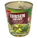 Gut&Günstig Erbseneintopf mit Kasseler und Rauchspeck 6er Pack (6x800g)  + usy Block