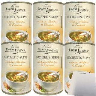 Jürgen Langbein Hochzeitssuppe mit feinen Klößchen und Eierstich 6er Pack (6x400ml Dose) + usy Block