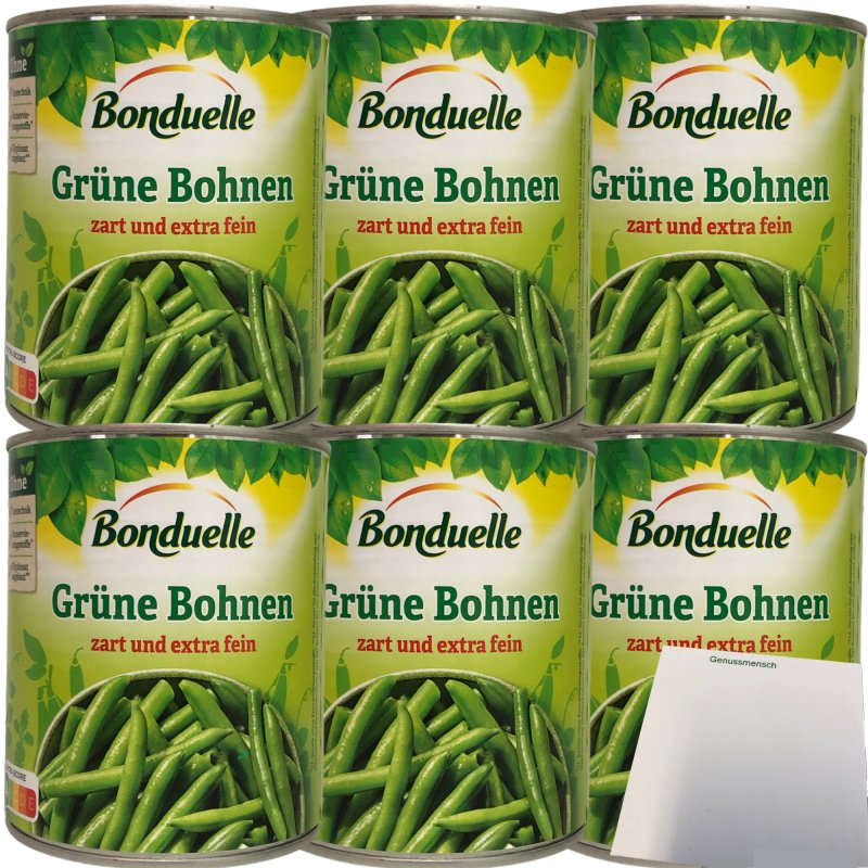 Bonduelle Grüne Bohnen zart & extra fein 6er Pack (6x800g Dose) + usy Bonduelle Grüne Bohnen zart & extra fein 6er Pack (6x800g Dose) + usy
