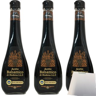 Kühne Aceto Balsamico di Modena vollmundig Essig aus original italienischem Rotweinessig mit Traubenmostkonzentrat 3er Pack (3x500ml Flasche) + usy Block