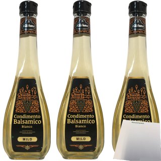 Kühne Essig Condimento Balsamico Bianco weißer Balsamico mild 3er Pack (3x500ml Flasche) + usy Block