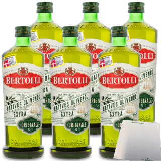 Bertolli extra vergine Natives Olivenöl extra Originale 6er Pack (6x1 Liter Flasche) + usy Block