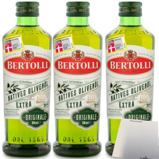 Bertolli Extra Vergine Natives Olivenöl 3er Pack (3x500ml Flasche) + usy Block