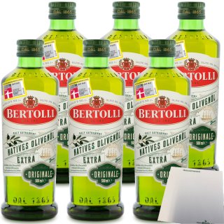 Bertolli Extra Vergine Natives Olivenöl 6er Pack (6x500ml Flasche) + usy Block