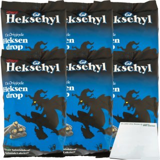 Toms Pingvin Heksehyl Salzige Salmiak-Lakritze Lakritze Hexenheuler 6er Pack (6x1000g) + usy Block