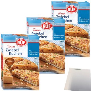RUF Elsässer Zwiebel Kuchen Backmischung 3er Pack (3x 300g Packung) + usy Block