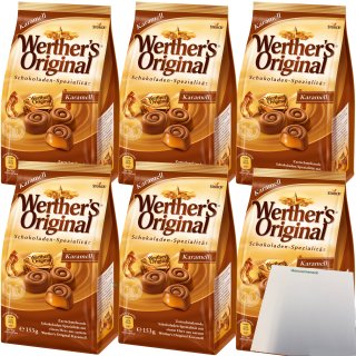 Werthers Original Karamell Schokoladen Spezialität 6er Pack (6x153g Beutel) + usy Block