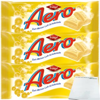 Aero Luftschokolade Zartweiss Trumpf 3er Pack (3x100g Tafel) + usy Block