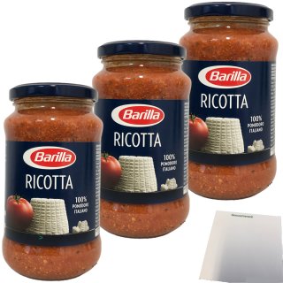 Barilla Pomodore Pasta Sauce Pomodore mit Tomaten & Ricotta 3er Pack (3x400g Glas) + usy Block