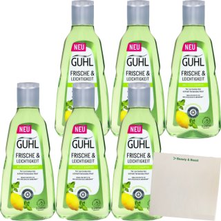 Guhl Shampoo Frische & Leichtigkeit mit Zitronenmelisse 6er Pack (6x250ml Flasche) + usy Block