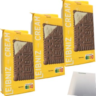 Leibniz Keksn Cream Milk Kakaokekse mit Milchcremefüllung 3er Pack (3x190g) + usy Block