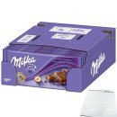 Milka Trauben-Nuss Alpenmilch-Schokolade mit Rosinen und Haselnüssen 22er Pack (22x100g Tafel) + usy Block