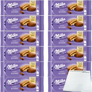 Milka Choc & Choc Kuchen mit Schokoladencreme 12er Pack (12x175g Packung) + usy Block